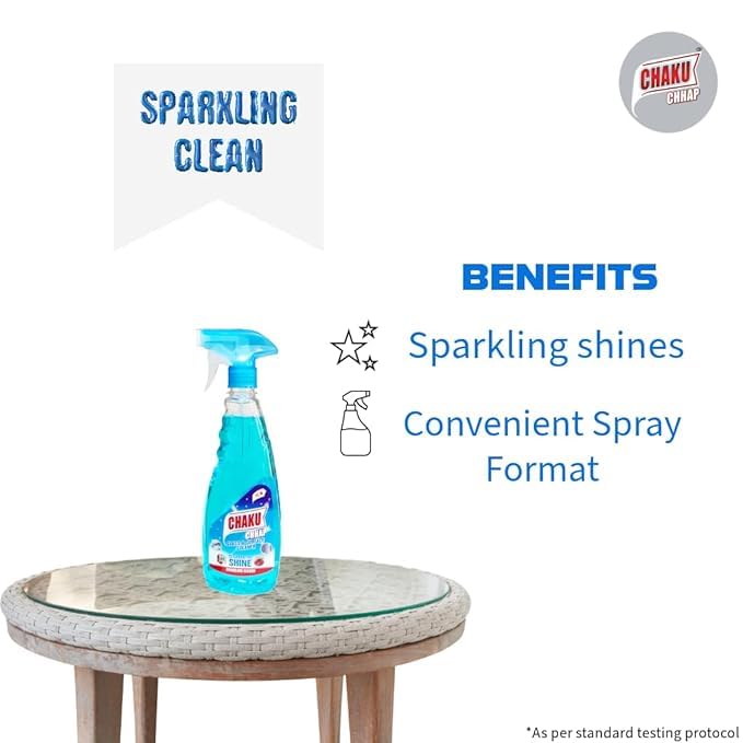 Image of Glass and Surface Cleaner Liquid Spray - Shine Booster for Glasses Mirrors and Multi-Surfaces | Removes Dirt Dust & Grime | Ideal for Car Kitchen Home Surfaces (500 ml Pack of 3)