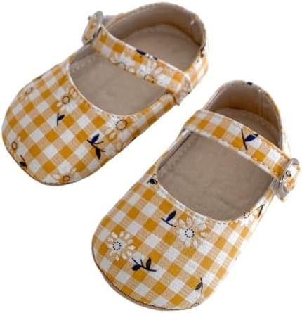 Plaid Hard Bottom Baby Girl Shoes, Lovely Infant Walking Shoes for Babies, 0-6, 6-12, 12-18 Months Baby Girl Shoes Slippers