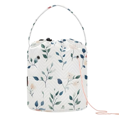 Yarn Storage Bag Small Crochet Bag Knitting Bag Organizer Leaf Yarn Bags for Crocheting Basket