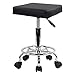 KKTONER Sgabello con ruote Quadrato PU Pelle regolabile in altezza Massaggio girevole Sgabelli da salone SPA Piccola sedia da lavoro con ruote (nero)