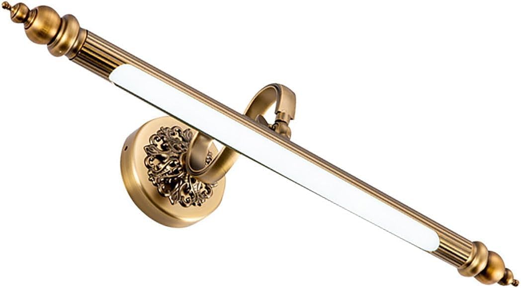 Lampe de vanité LED vintage en bronze, applique murale rétro salle de bain 51cm