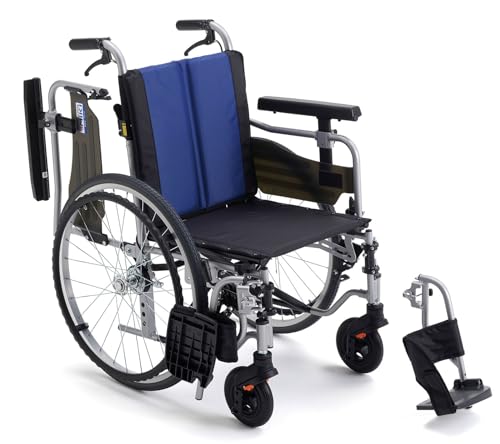 エムズハウス:車椅子 折りたたみ 軽量 コンパクト 自走式 車いす ノーパンクタイヤ ワンタッチキャスター装備 新型 BAL-R5(座幅420 CJ01149)(MIKI製 非課税)