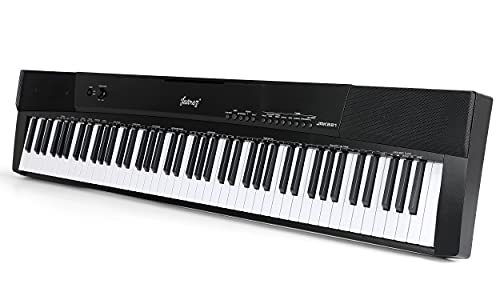 Image of Juarez JRK881 88-Key Digital Piano with Semi-Weighted Keys, Built-in Speakers, Sustain Pedal, USB & Aux Connectivity - Black