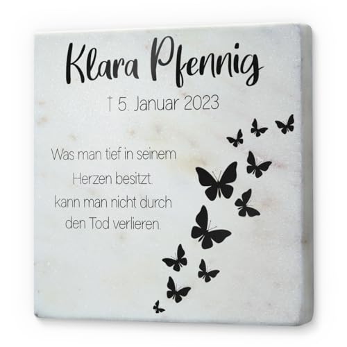 CHRISCK design Marmor Gedenkplatte als Andenken - individuell Bedruckte Gedenktafel mit Text und Motiv - Echter Marmorstein mit farbigem Druck - Größe ca. 10x10 cm CHRISCK design Marmor Gedenkplatte als Andenken - individuell Bedruckte Gedenktafel mit Text und Motiv - Echter Marmorstein mit farbigem Druck - Größe ca. 10x10 cm