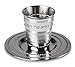 Ner Mitzvah Kiddush Cup and Tray - Premium Quality Stainless Steel Wine Cup - For Shabbat and Havdalah - Judaica Shabbos and Holiday Gift