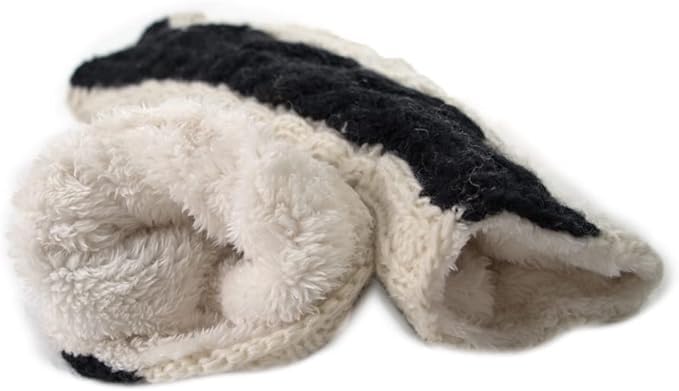 Image of Tibetan Socks Hand Knit Wool Fleece Lined Leg Warmers Boot Toppers