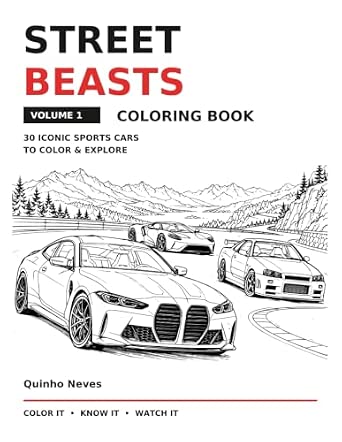 Amazon Website Color Code Street Beasts - VOLUME 1: Coloring Book: 30 Iconic Sports Cars to Color ...
