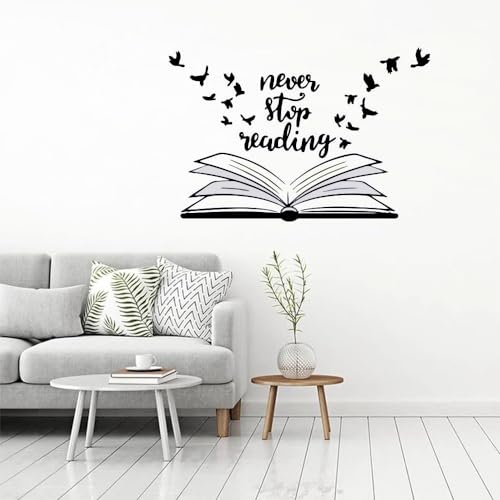 Image of Black Neaver Stop Reading Quotes Office - Inspirational - Motivational - Quotes - Wall Sticker for Kids Room, Living Room, School, Library (Size - 81CM X 121CM)