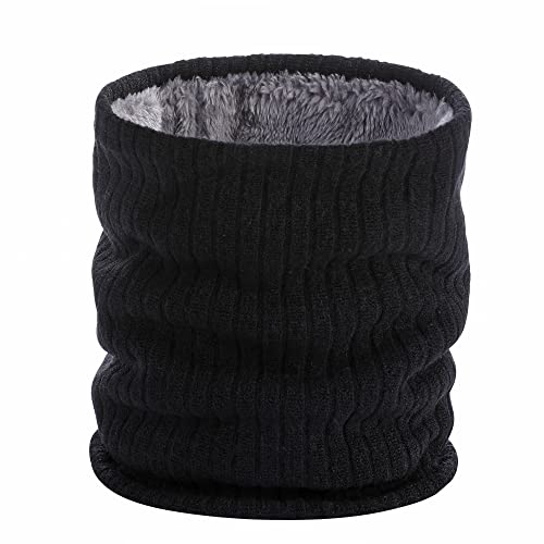 Lawen Creative Gepolstertes und Verdicktes Outdoor Thermo Halstuch, Unisex Schlauchschal Nackenwärmer Gesichtsmaske Einfarbig mit Doppeltem Strickschal (Schwarz) Cover