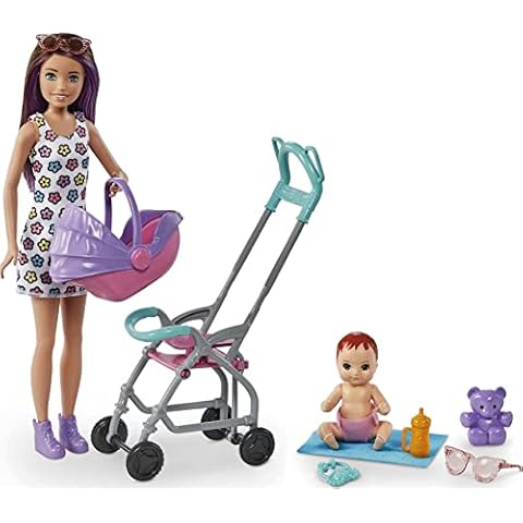 Barbie GXT34 - Babysitter-Spielset mit Skipper-Puppe und Baby Cover