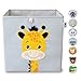 wonneklein Aufbewahrungsbox Kinder grau I extra stabile Spielzeugkiste für Kinderzimmer I Box (33x33x33 cm) zur Aufbewahrung I graue Ordnungsbox mit Tier Motiv (Greta Giraffe)