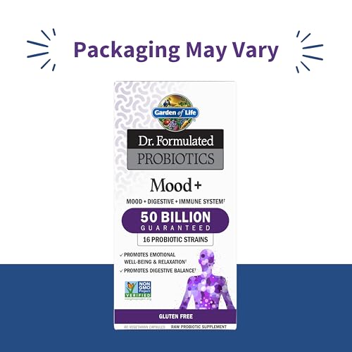 Garden of Life Probiotics Mood+ Dr Formulated Acidophilus Probiotic Supplement - Promotes Emotional Well-Being, Relaxation and Digestive Balance - Ashwagandha for Stress Management, 60 Veggie Caps - Image 3