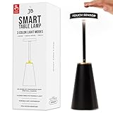 Lampe de table LED sans fil – Lampe rechargeable USB-C sans fil – Capteur tactile – Portable à intensité variable – 3 modes de luminosité de couleur – Pour table de nuit, restaurant, bureau, intérieur