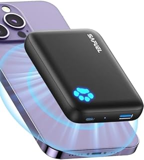 Wireless Magnetische Powerbank, 10000mAh Fast Charge Power Bank Klein Aber Stark with USB C in&Out, Magnetische Externe Handyakkus für iPhone 15 14 13 12 Pro Max Mini und Mag-Safe Case