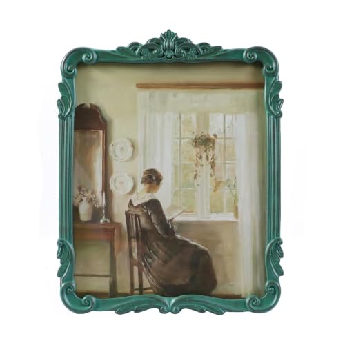 Image of Vintage Picure Frames 8x10 Antique Victorian Green Frame Wall Decor