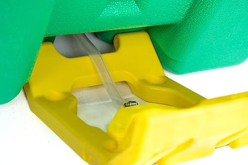 Image of Eyewash Station 9-Gallon, OSHA /ANSI Compliant with one Eyewash Wall Mounted V-Sign, Highly Visible, Gravity Flow, Indoor /Outdoor, Pull Activated and Ready for Use