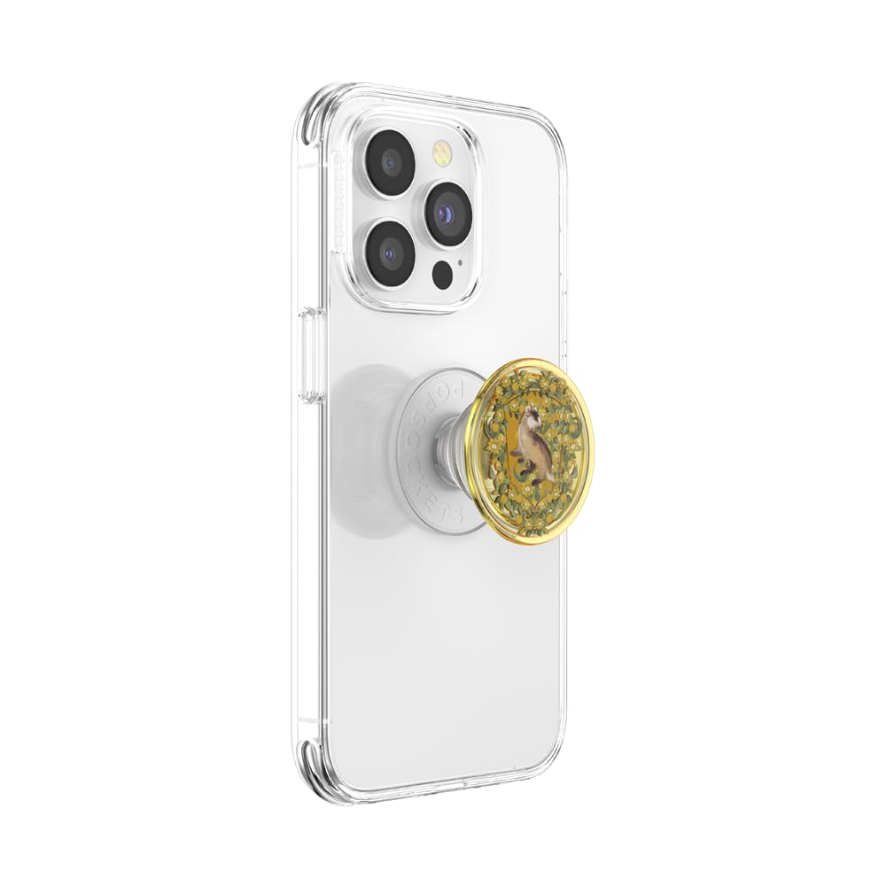 PopSockets: PopGrip - Rozszerzany stojak i uchwyt z wymiennym blatem do smartfonów i tabletów, urodziny Harry'ego Pottera - Hufflepuff kwiatowy herb