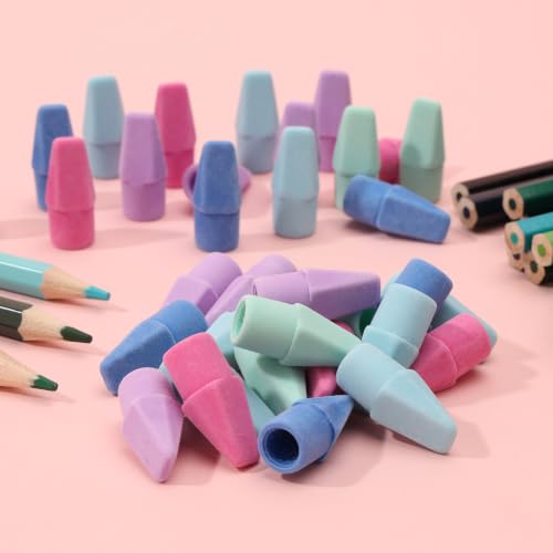 Image of Mr. Pen-Bulk Pencil Top Erasers, 1000 Pack, Colorful, Latex-Free | No-Smudge, Cap Pencil Erasers for Precise Erasing, Kids, Teachers, Studying Supplies