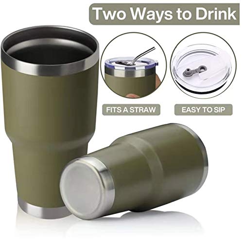 31oz (850ml) Tumbler RVS Vacuüm Geïsoleerde Koffie Cup Dubbele Muur Reisfles met Splash Proof Deksel, 2Rieten en… - Image 5