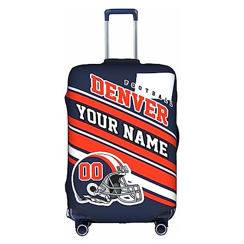 Custom Denver Luggage Cover with Name and Number, Personalized Elastic Washable Suitcase Cover for Travel Vacation fits 18-32 Inch Luggage