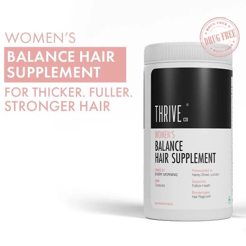 Image of ThriveCo Women's Balance Hair Supplement | For Stronger, thicker Hair | 100% Drug-Free, Multi vitamin Capsules | 30 Capsules