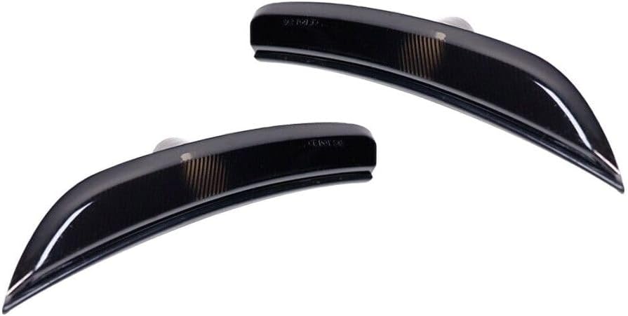 Smoked Lens Front Bumper Side Marker Lights Kit Black ABS Housing for Chrysler 200 C/LX/Limited/S 2015-2017 Ultrasonically Sealed Smooth Not Inclued-Number of Bulbs 211-4359