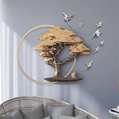 Quanjj Chinese 3D Welcome Pine Resin Carving Home Living Room Sofa Background Sticker Wall Craft Hotel Tree Mural Decoration #TOP3