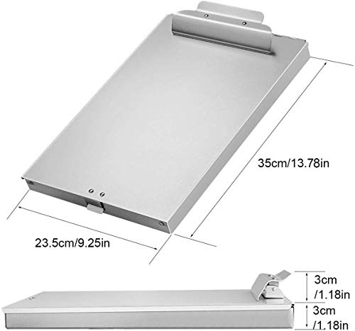 ZCZN Recycled Aluminum Storage Clipboard, Clipboard Box, Form Holder, Suitable for School, Office, Jobsite or Medical Staff, 9.25 x 13.78 Inches, Silver - Image 3