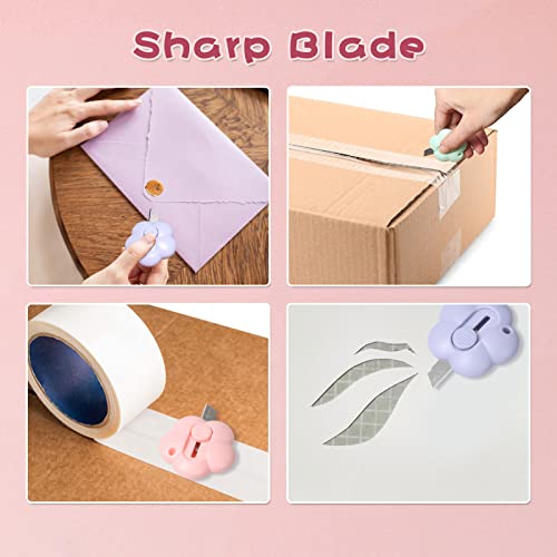Image of Mini Box Cutter 6 Piece, Retractable Utility Knife, Alloy Steel Blade, Lanyard Hole, Lightweight Letter Opener