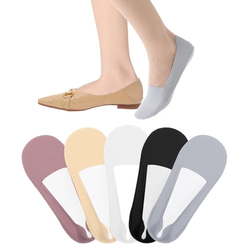 Image of 5 Pairs Thin No Show Socks Women, Non Slip Low Cut Liner Socks, Invisible Thin Sock Women for Loafers, Flats - Breathable, Lightweight
