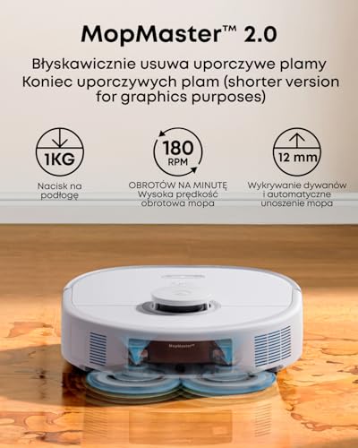 eufy robot sprzątający X10 Pro Omni, 8000 Pa, MopMaster, worek 2,5 l, biały