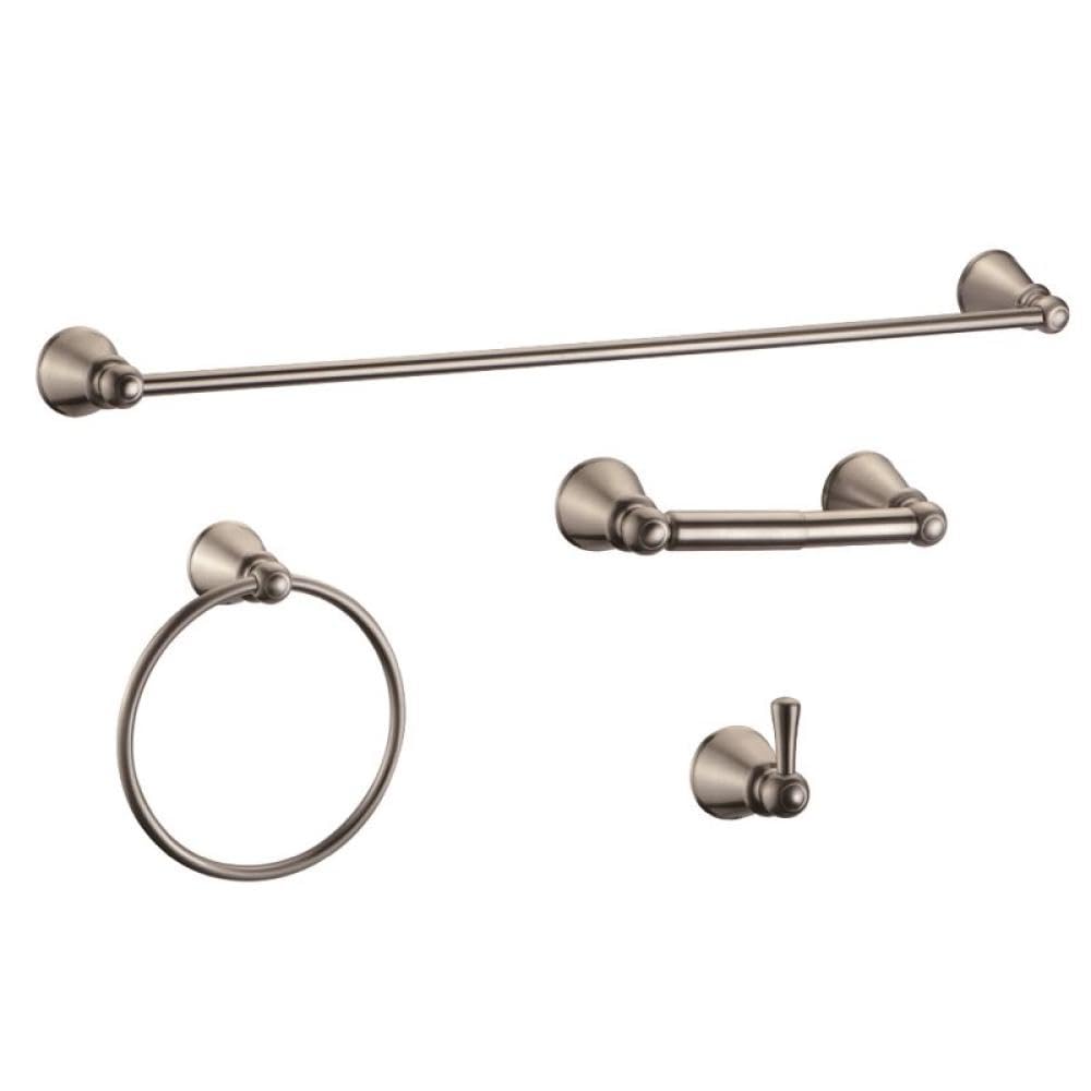 Kit quincaillerie salle de bain nickel satiné porte serviette mural