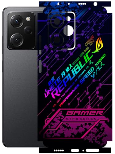 Image of AtOdds - Full Body Back Screen Guard Protector Film - Lamination Wrap Skin Sticker Compatible with Poco X5 PRO (5G) | Scratchproof Matte Finish (Gamer)
