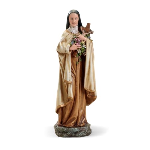 Estatua pintada a mano de Santa Teresa, decoración religiosa de 10 pulgadas miniatura 1