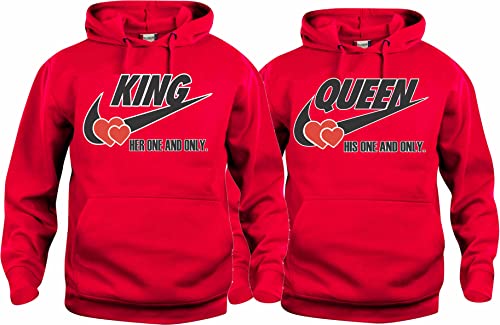 King Queen Sweatshirt Hoodie- Pullover Couples Matching Valentine's Love Hood3