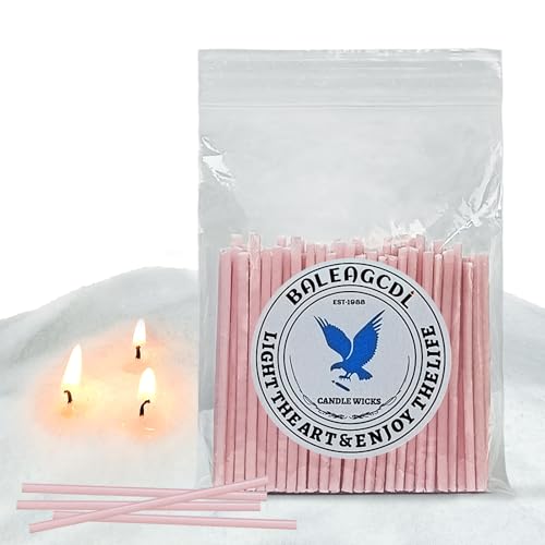 Pearled Candle Wick 2.2 Inch Pink Cotton Wicks 50-Pack - Premium Metal-Free & Lead-Free Candle Wicks for Candle Making