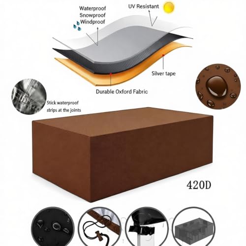 Funda para muebles de patio rectangular: protege el sofá de tu terraza y zona de césped 3