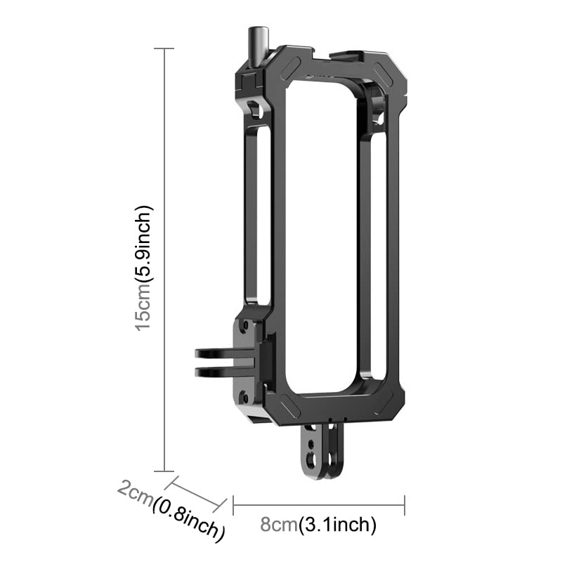 aluminiowa rama ochronna dla Insta360 X3 One X3 Wielofunkcyjna metalowa klatka 1/4" otwór na śruby 2 zimne buty mocujące uniwersalne składane poziomo pionowe