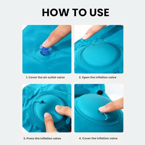 Set 2 Almohadas cervicales de espuma viscoelástica azul miniatura 5