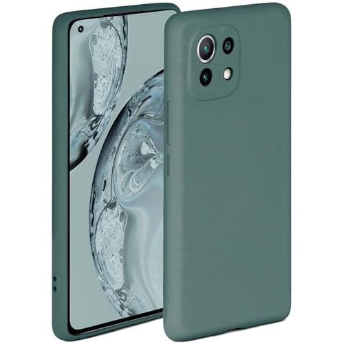 Coque Xiaomi Mi 11 antichoc à protection caméra surélevée en silicone souple bleu pétrole