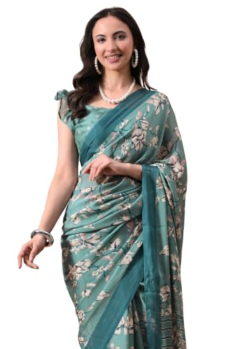 Image of MIRCHI FASHION Women Saree | Chiffon Chevron Zig Zag Printed Office Wear Sari with Blouse