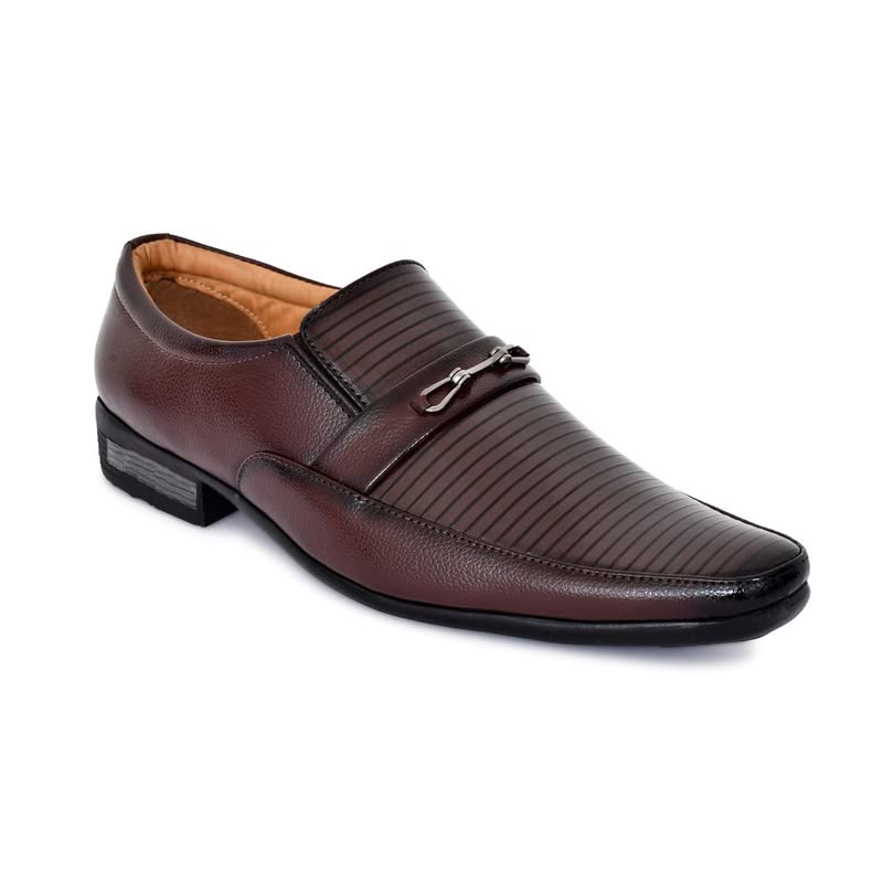 STYLIANO Formal Derby Style Shoes for Men, Red,(ART-1-RD)