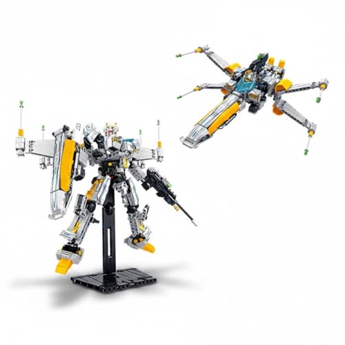 Image of SKY LINE OCEAN FX-1 Star Fleet Robot Spaceship Building Block Set, 704+ PCS Transforming Space Robot & Sci-Fi Spacecraft Model Kit, STEM Construction Toy | 5 Year Structural Warranty