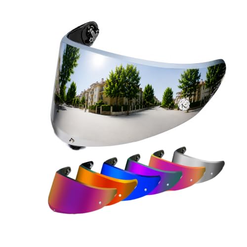 Image of PSLER Shatterproof Motorcycle Helmet Visor for K6 K6s,Silver-Mirror