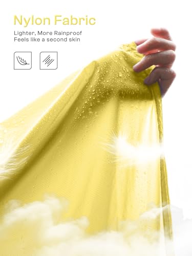 Image of SaphiRose Extra Thick Hooded Rain Poncho Double Layer Waterproof Raincoat Jacket for Men Women Adults