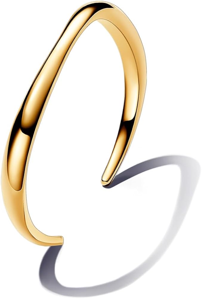 PANDORA パンドラ ESSENCE14k ♡◆ Amazon.com: PANDORA Essence Organically Shaped Open Bangle - 14k