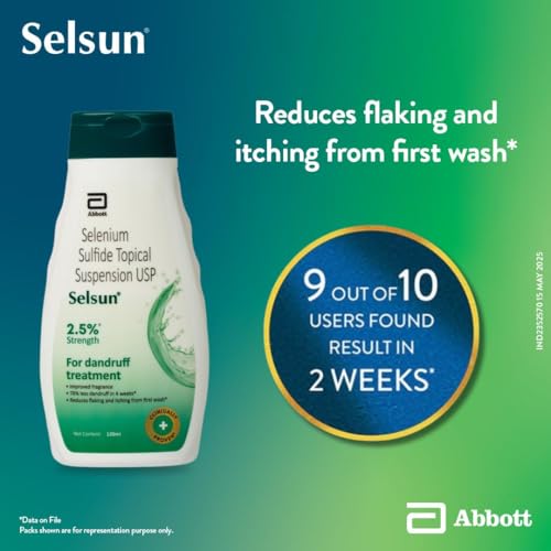 Image of Abbott Selsun Suspension Anti Dandruff Shampoo, | For Men and Women, Clears Away Dandruff Flakes,Relieves From Dandruff Related Itching 75 ml (Pack of 1)