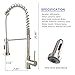 VCCUCINE Modern Commercial Spring Stainless Steel Pull Out Sprayer Single Handle Kitchen Faucet, Black Single Lever Pull Down Kitchen Sink Faucets