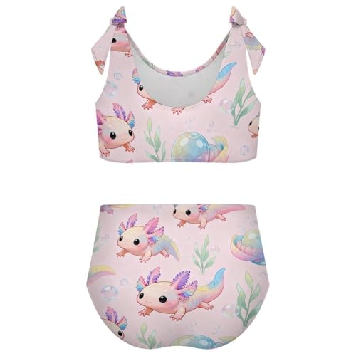 Image of Axolotl Girls Swimsuit Two Piece Swimwear Bathing Suit for Girls