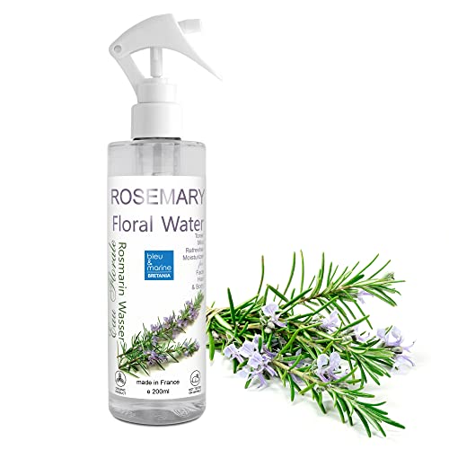 Hidrolato de Romero Agua Floral Spray - Loción Tónica para el cabello y la piel grasa y con acné (200 ml) Natural 100%